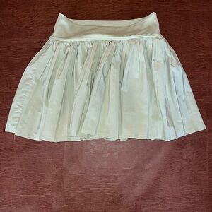Chic Pastel Green A-Line Pleated Skirt